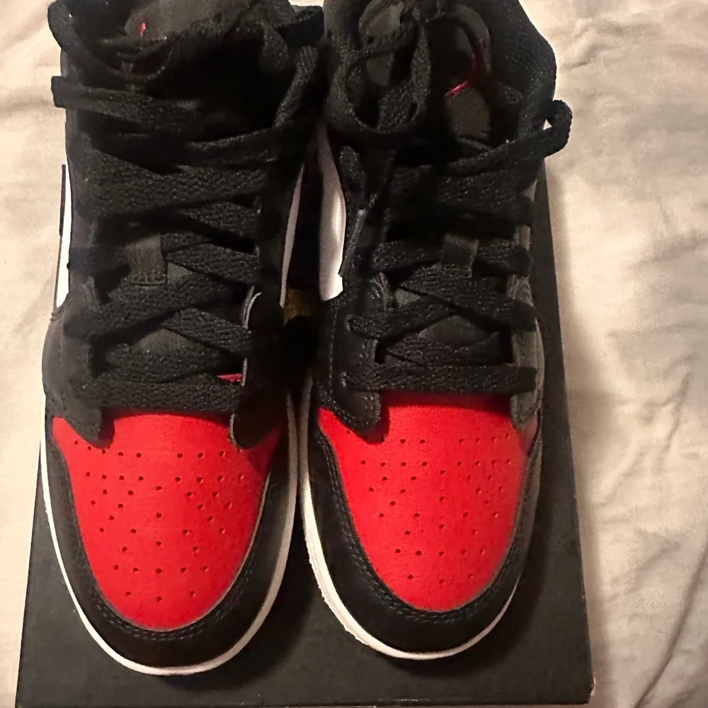 Jordan Kids Black and Red High-Top Sneakers